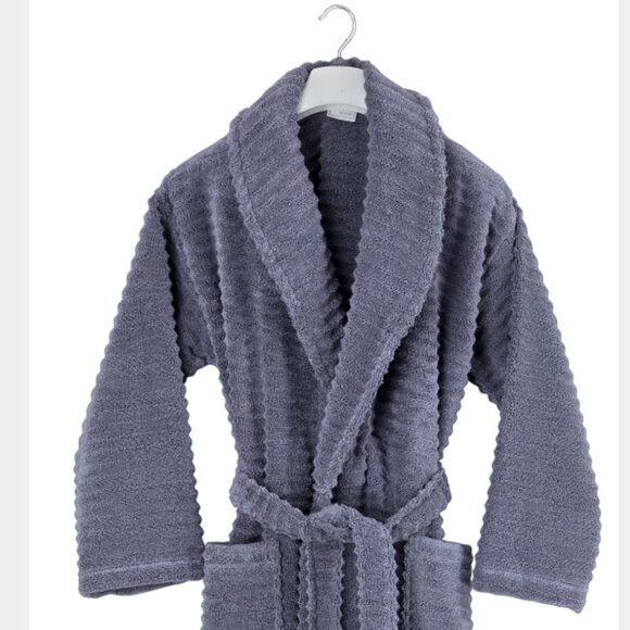 Robe - Melange Home 100% Turkish Zero Twist Rib bathrobe - Picture 2 of 7